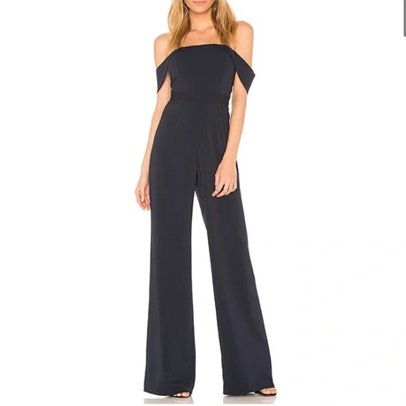 JAYGODFREY Off-Shoulder Black Jumpsuit